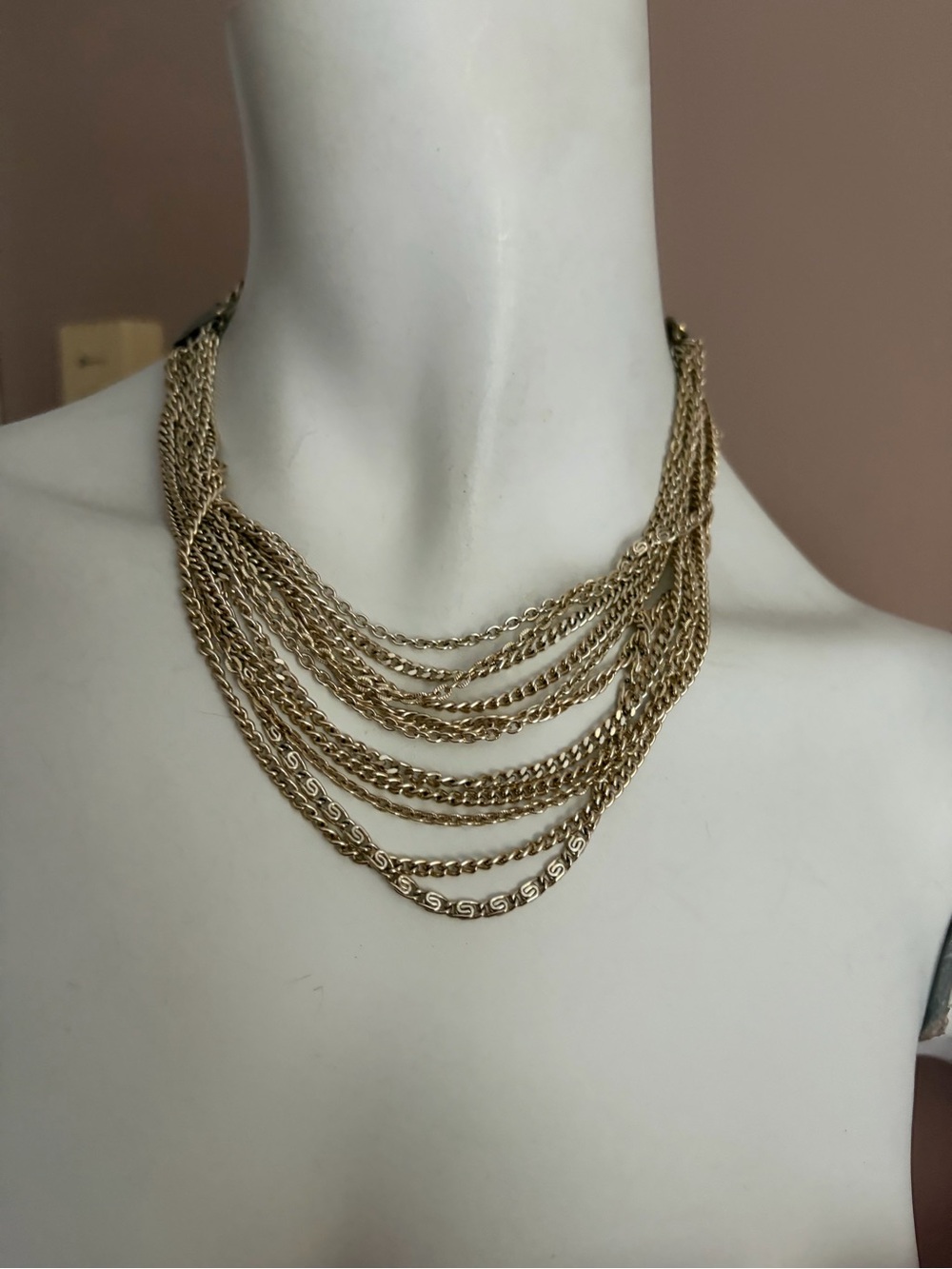 4/$100 Coro Gold Multi-Strand Statement Necklace - 17 inches